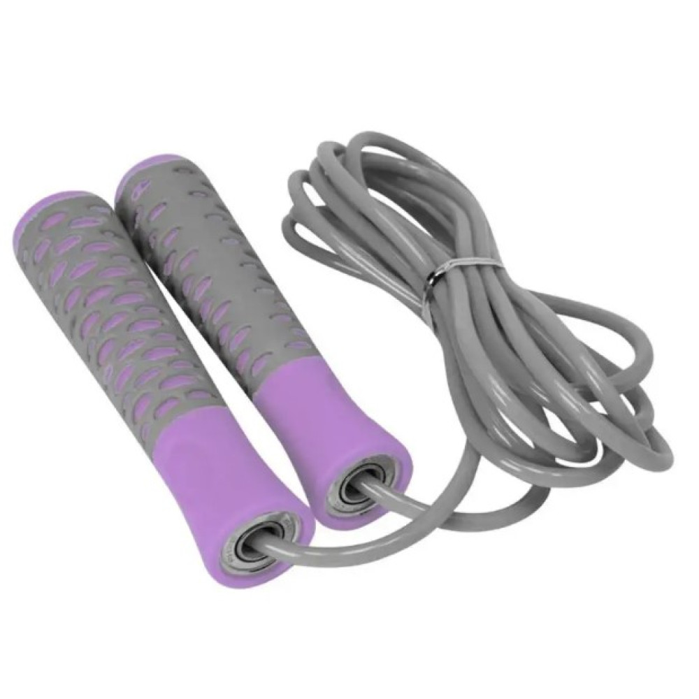 Скакалка PowerPlay 4206 Jump Rope PRO+ Сіро-фіолетова 2,75 м (PP_4206_Grey/Violet)