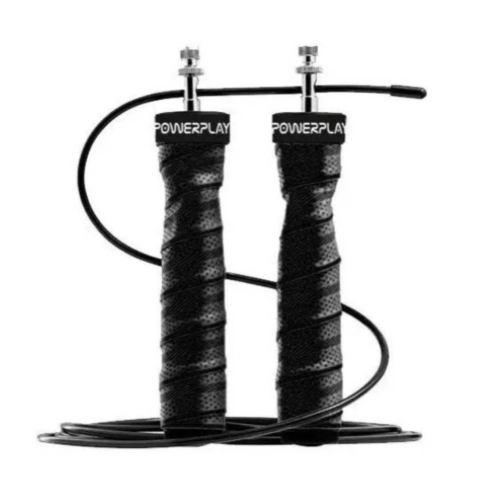 Скакалка швидкісна на підшипниках PowerPlay 4208 Fitness Jump Rope Чорна 3 м (PP_4208_Black)