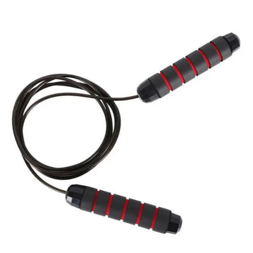 Скакалка швидкісна PowerPlay 4210 Power Weighted Jump Rope Чорна 2,7 м (PP_4210_Black/Red)