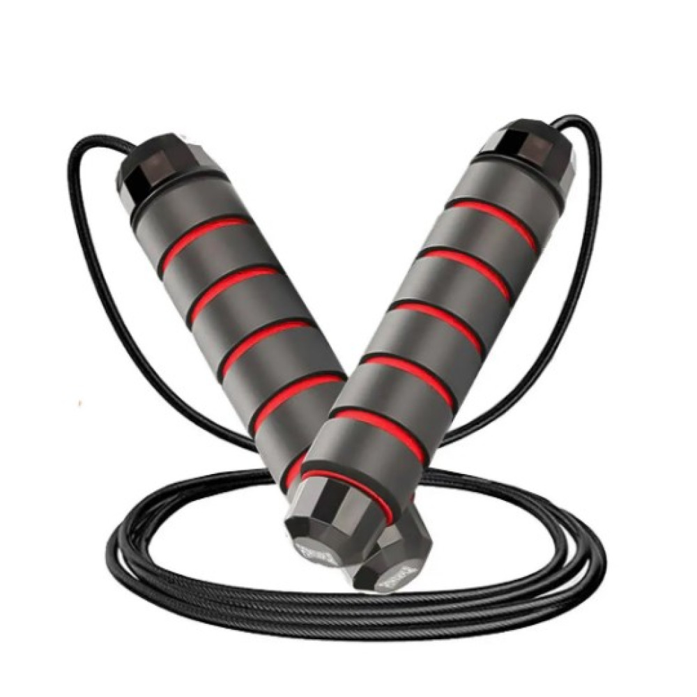 Скакалка швидкісна PowerPlay 4210 Power Weighted Jump Rope Чорна 2,7 м (PP_4210_Black/Red)