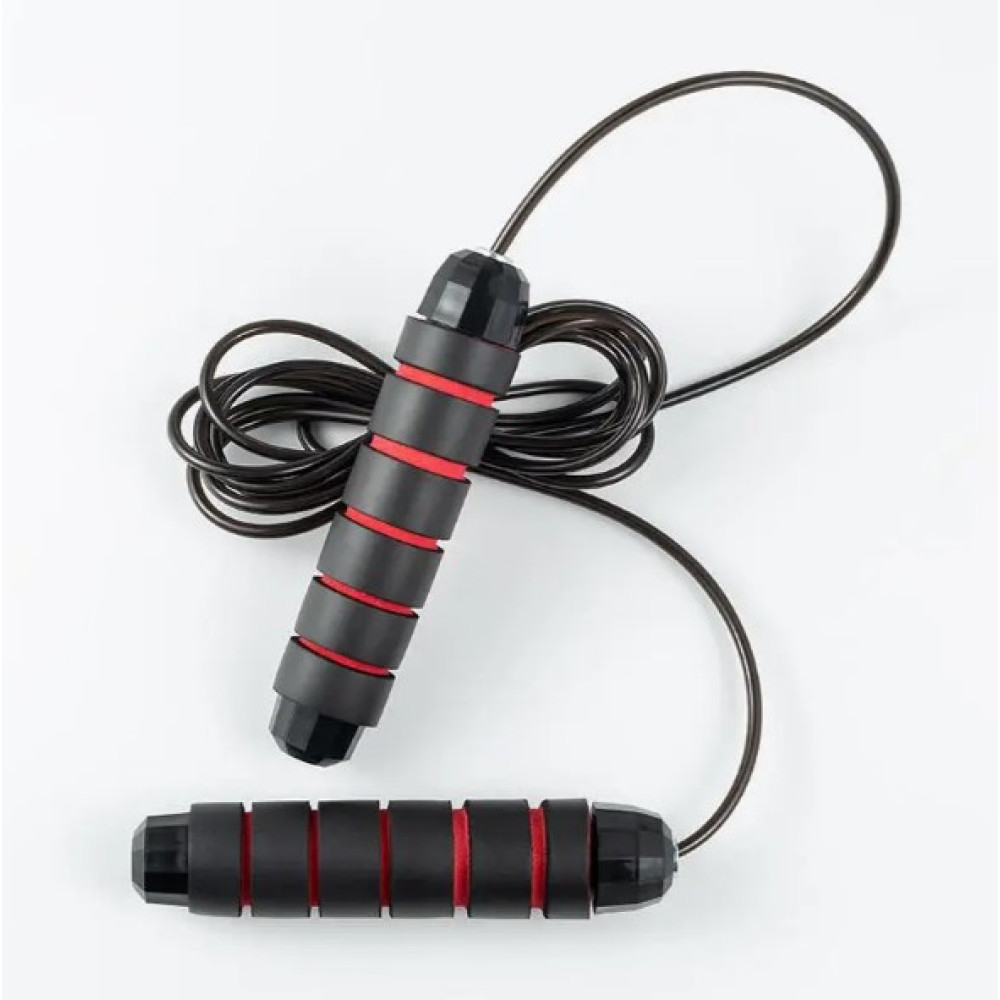 Скакалка швидкісна PowerPlay 4210 Power Weighted Jump Rope Чорна 2,7 м (PP_4210_Black/Red)