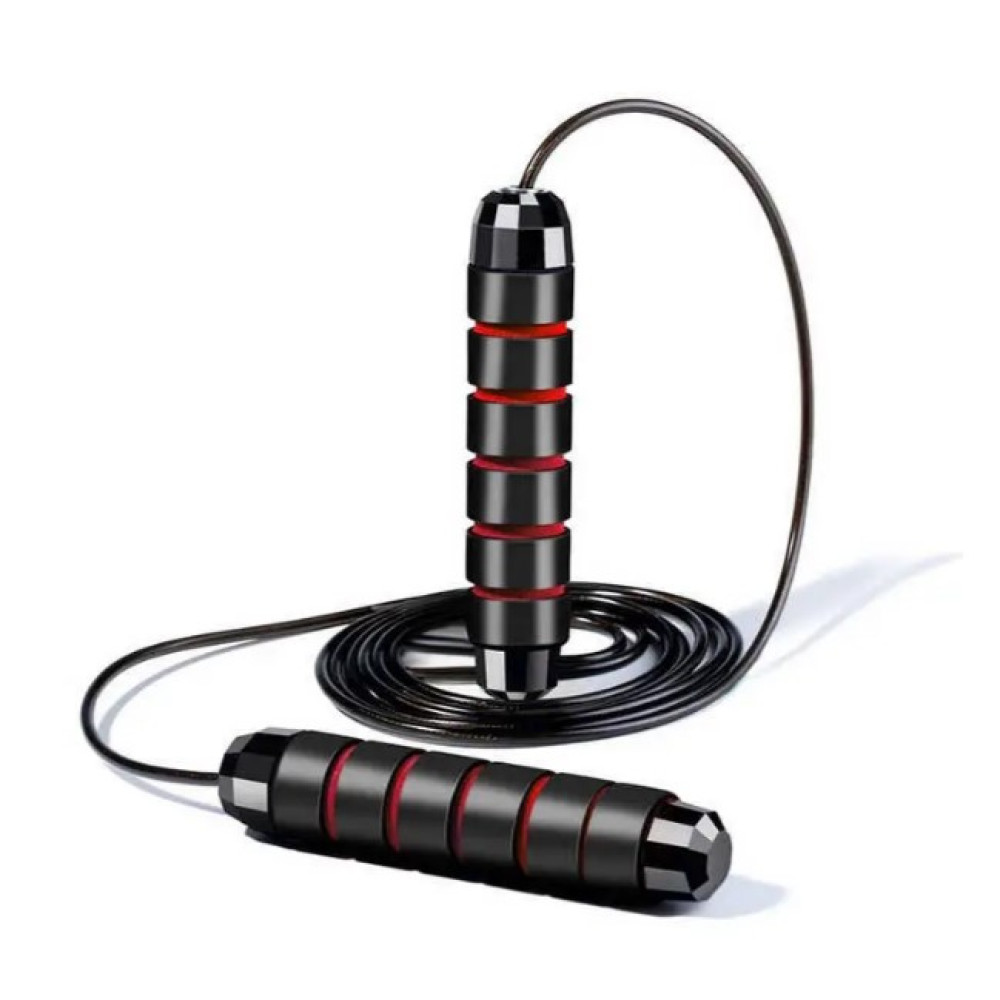 Скакалка швидкісна PowerPlay 4210 Power Weighted Jump Rope Чорна 2,7 м (PP_4210_Black/Red)