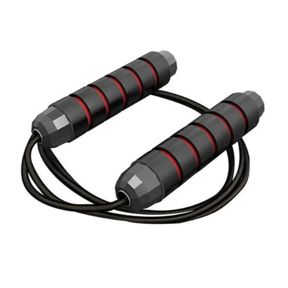 Скакалка швидкісна PowerPlay 4210 Power Weighted Jump Rope Чорна 2,7 м (PP_4210_Black/Red)