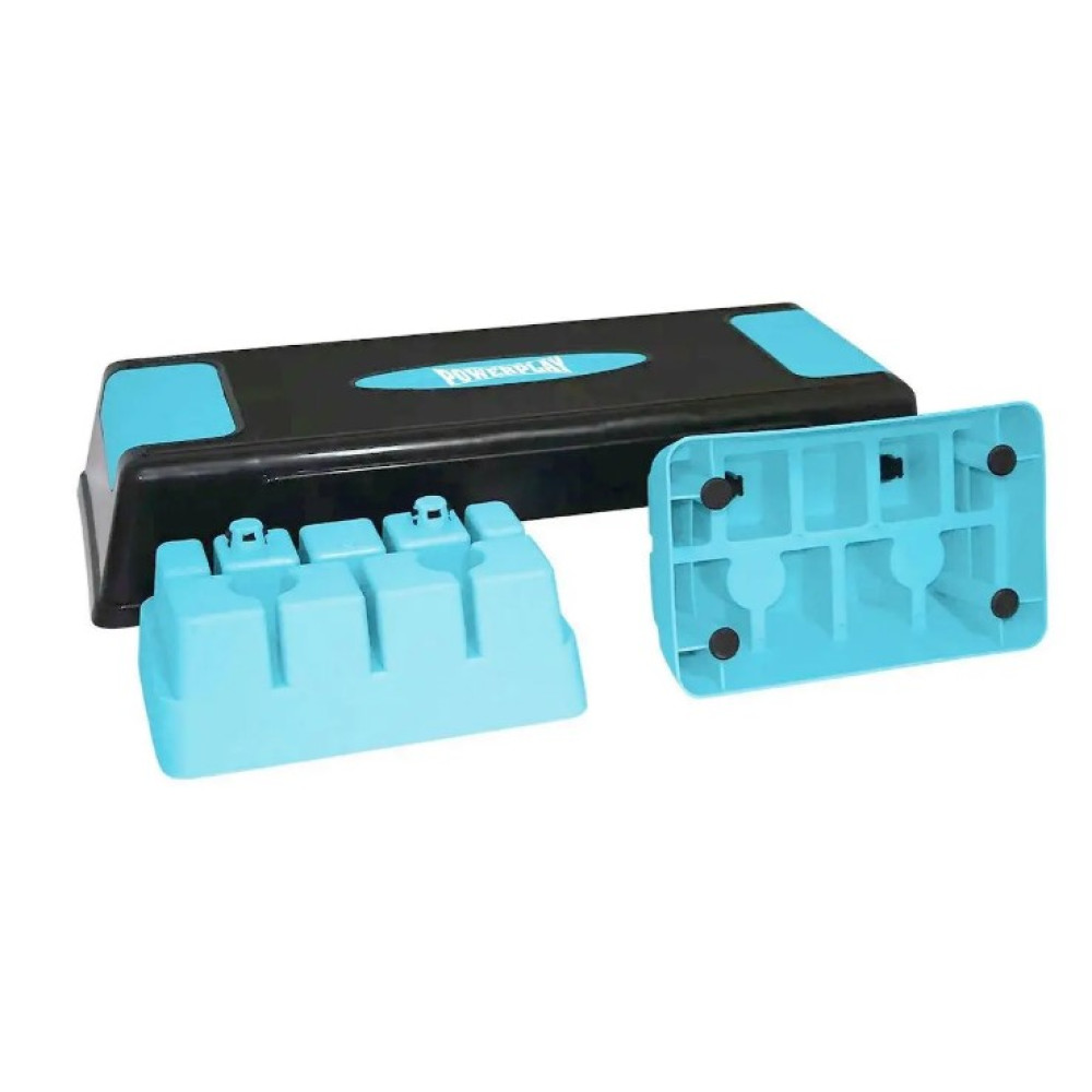 Степ-платформа PowerPlay 4329 (3 уровня 12-17-22 см) Profi Step Черно-голубая (PP_4329_(3)_Black/Blue)