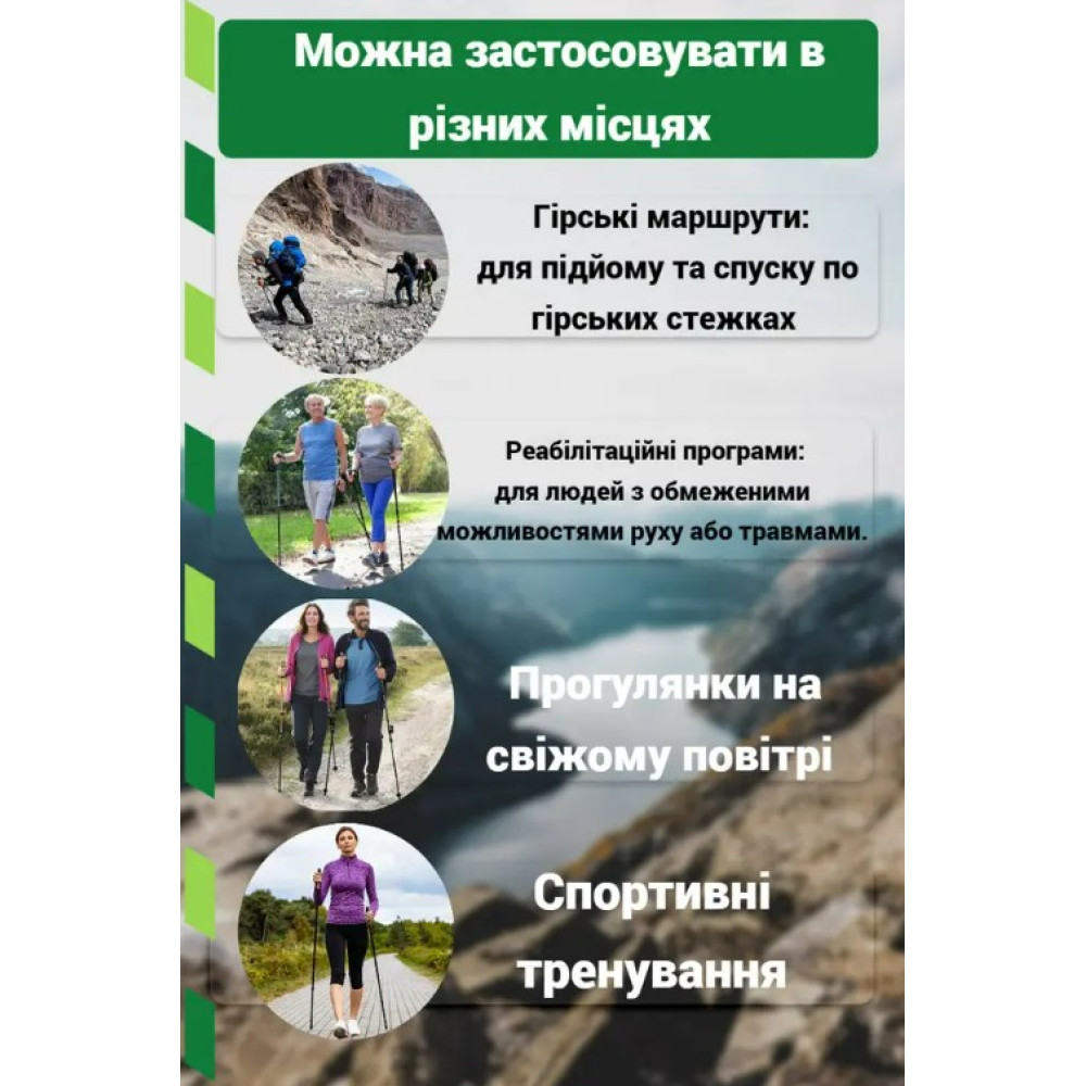 Палиці для скандинавської ходьби PowerPlay 9104 Lykke Black/White 80-135 см (пара) (PP_9104_LYKKE_Bl/White)
