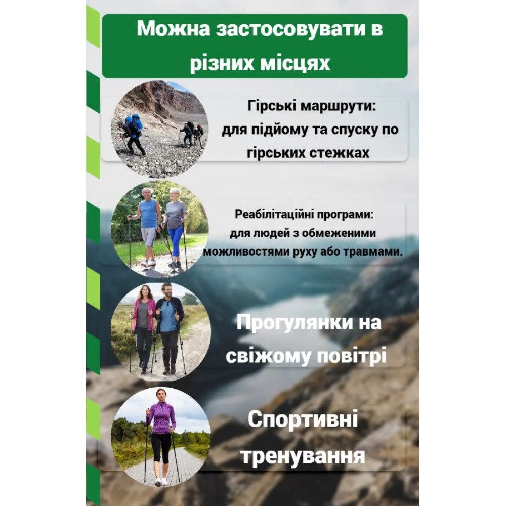 Трекінгові палиці PowerPlay 9107 Friluftsliv Black/White 80-135 см (пара) (PP_9107_FRILUFTSLIV)