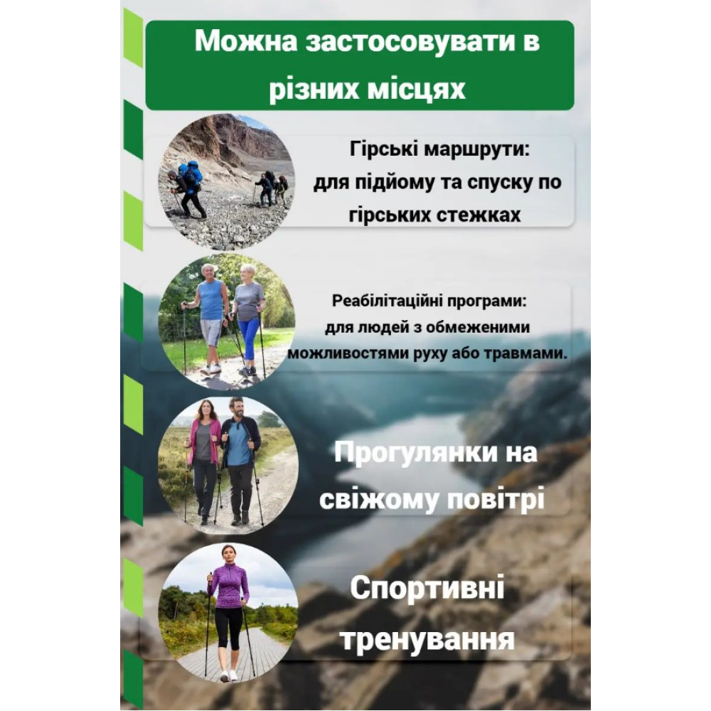 Трекінгові палиці PowerPlay 9110 Friluftsliv Black/White 80-135 см (пара) + 2-ві пари чобітків + чохол (PP_9110_Friluftsliv)