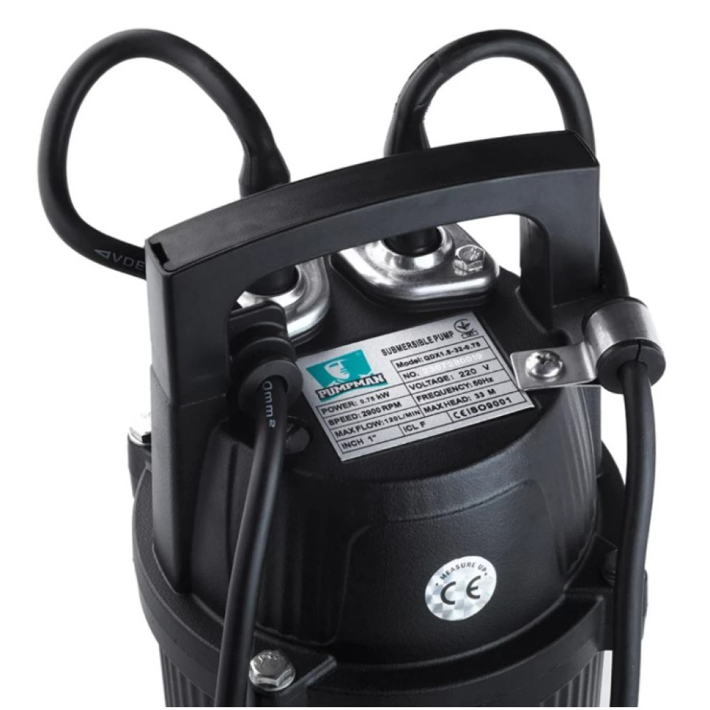Насос дренажний Pumpman QDX1,5-32-0,75 кВт Hmax 33 м Qmax 7,2 куб.м 750 Вт (CV032261)