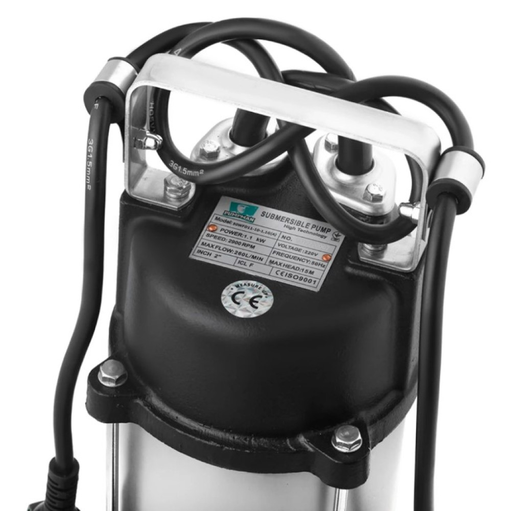 Дренажно-фекальный насос Pumpman 50WFD11-10-1.1G(A) Нmax 15 м Qmax 17 куб,м 1100 Вт (CV033201)