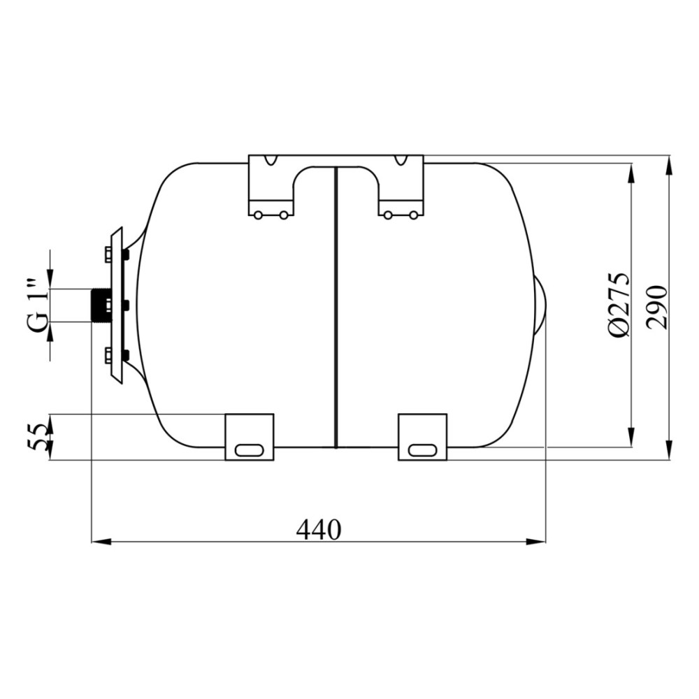 Гідроакумулятор Pumpman горизонтальний 24 л (CV033683)