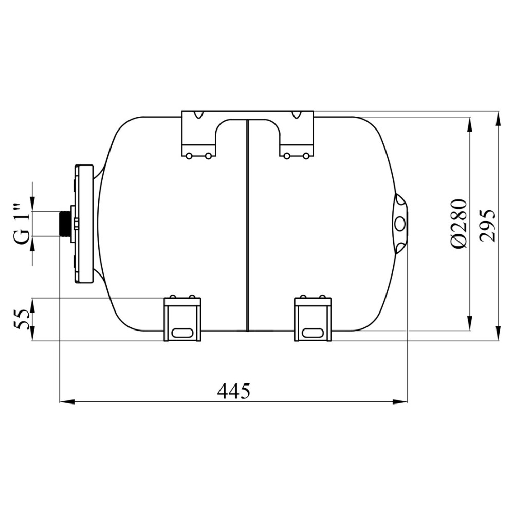 Гідроакумулятор Pumpman горизонтальний 24 л PMN-025011 (CV035935)