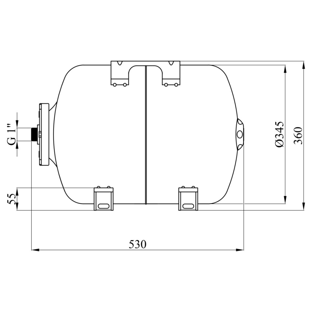 Гідроакумулятор Pumpman горизонтальний 50 л MN-025012 (CV035936)