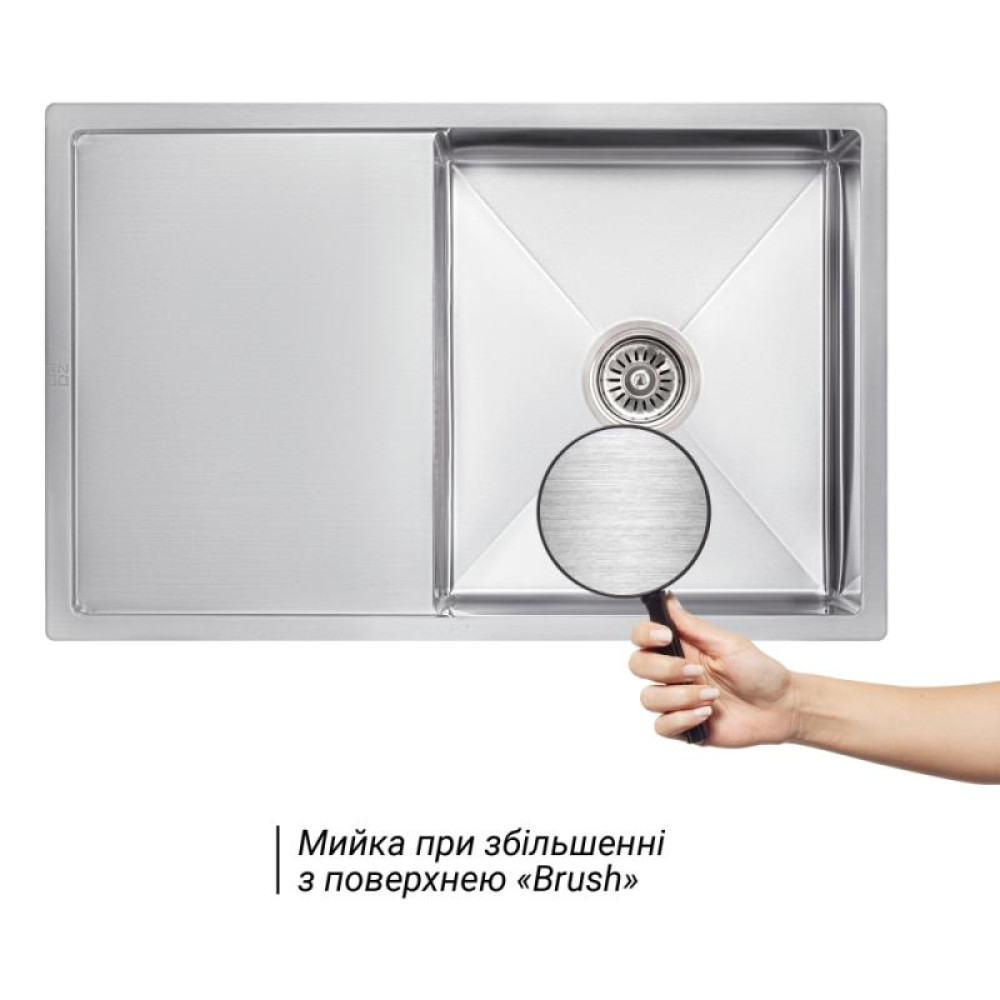 Кухонна мийка Lidz H7850 Brush 3.0 / 1.0 мм (LIDZH7850BRU3010)
