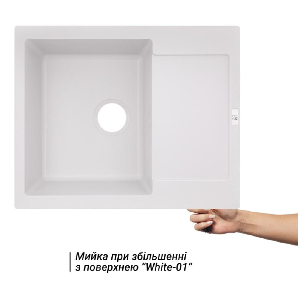 Кухонна мийка Lidz 625x500 / 200 WHI-01 (LIDZWHI01625500200)