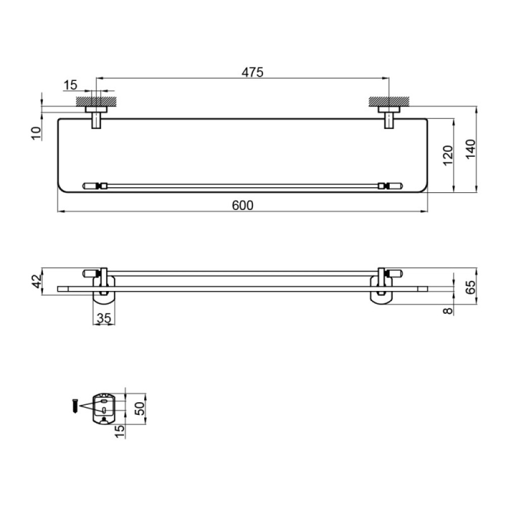 Скляна поличка Qtap Liberty BLM 1153