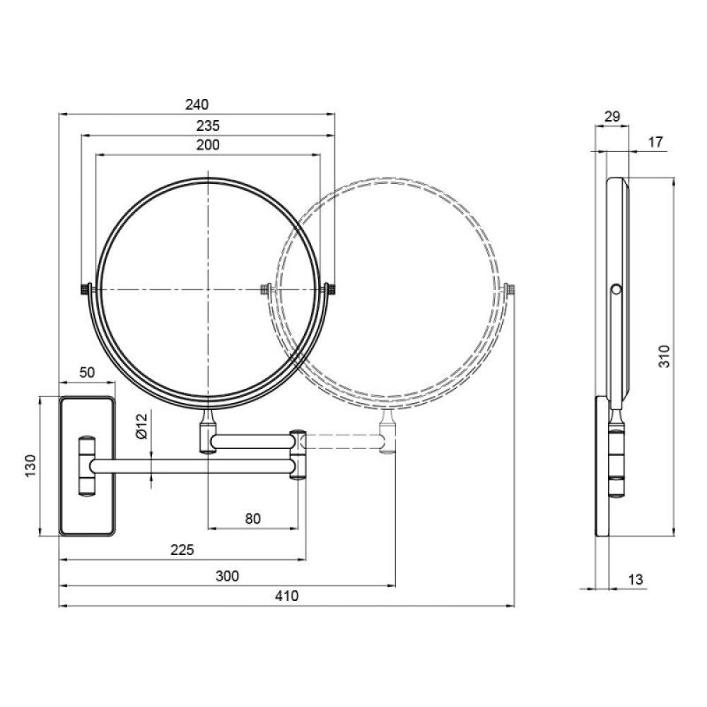 Дзеркало косметичне Qtap Liberty BLM 1147