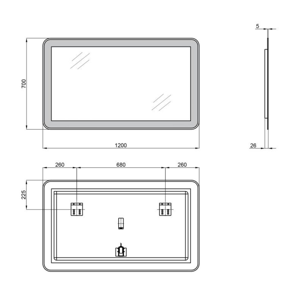 Дзеркало Qtap Swan з LED-підсвічуванням QT1678141470120W 