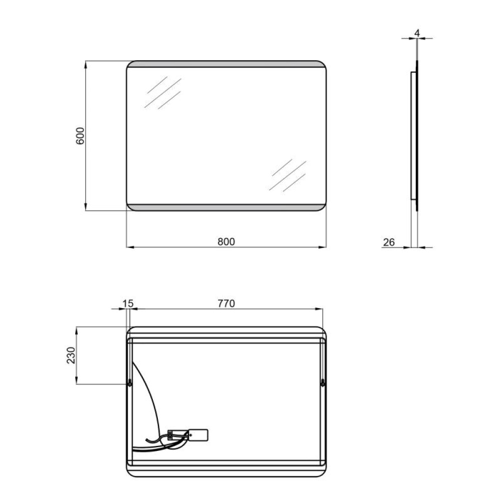 Дзеркало Qtap Tern з LED-підсвічуванням QT177812086080W 