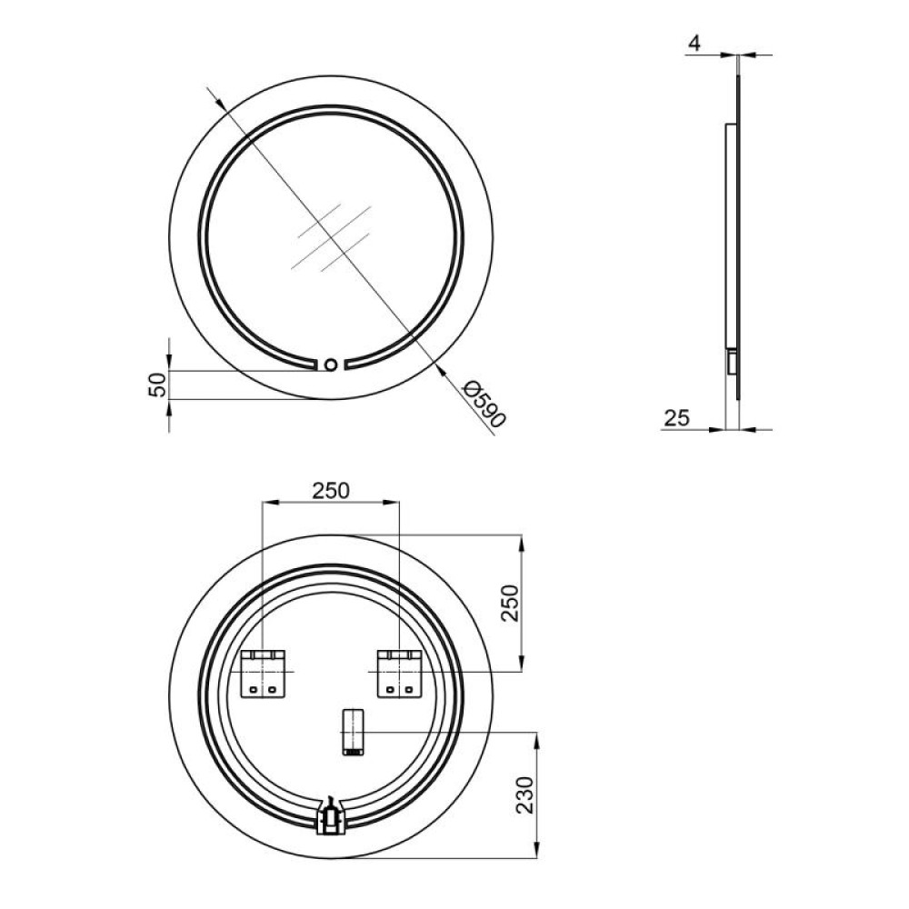 Дзеркало Qtap Jay N R590 з LED-підсвічуванням QT07782504W