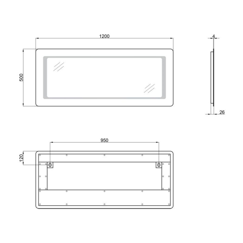 Дзеркало Qtap Leo 1200х500 QT117814276080W 