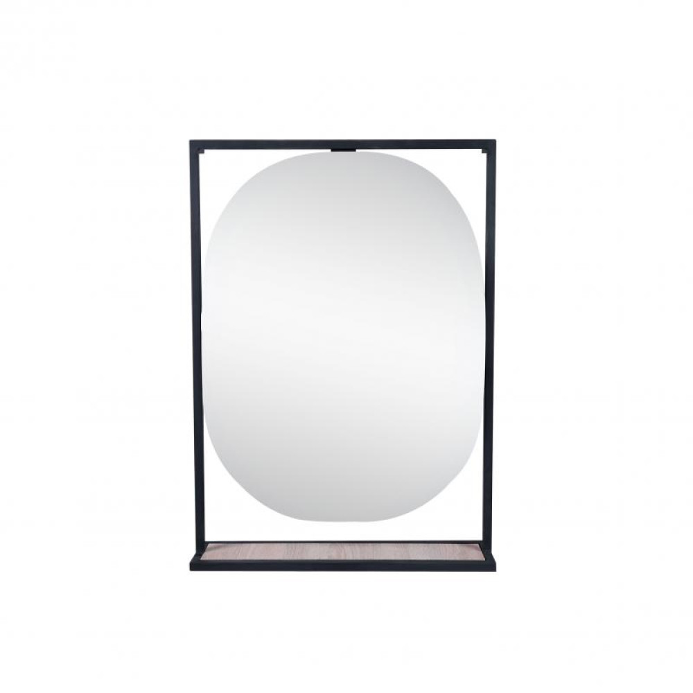 Дзеркало Qtap Taurus 600х850х140 Black/Whitish oak з LED-підсвічуванням QT2478ZP600BWO