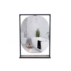 Дзеркало Qtap Taurus 600х850х140 Black/Whitish oak з LED-підсвічуванням QT2478ZP600BWO