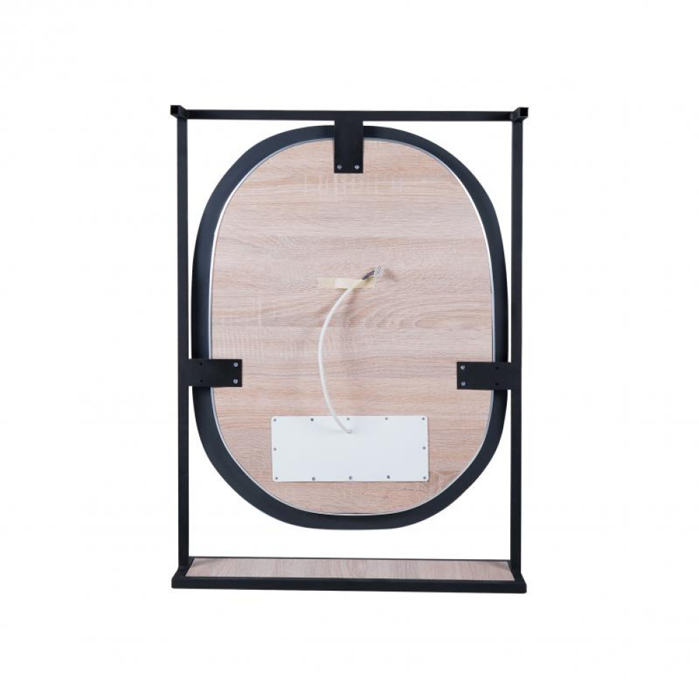 Дзеркало Qtap Taurus 600х850х140 Black/Whitish oak з LED-підсвічуванням QT2478ZP600BWO
