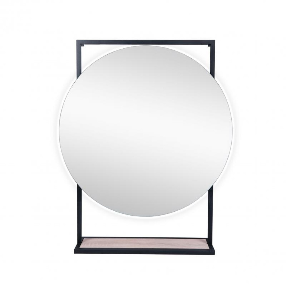 Дзеркало Qtap Taurus Black/Whitish oak з LED-підсвічуванням QT2478ZP700BWO