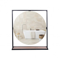 Дзеркало Qtap Taurus Black/Whitish oak з LED-підсвічуванням QT2478ZP800BWO