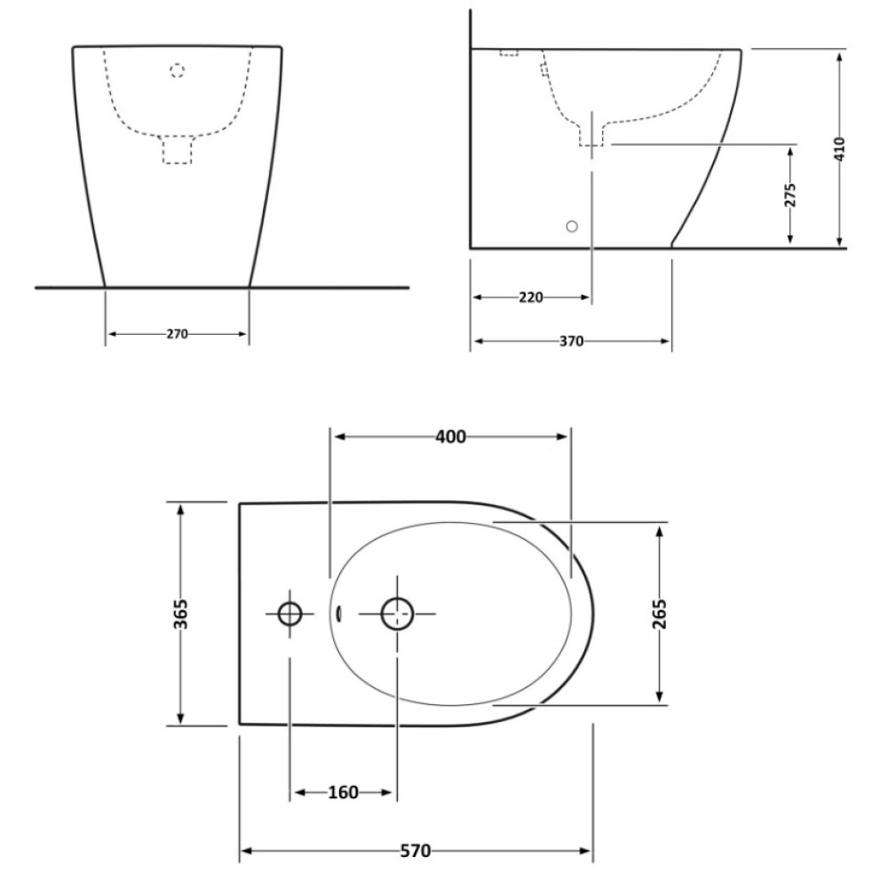 Биде напольное Qtap Robin Matt Black QT13442141CMB