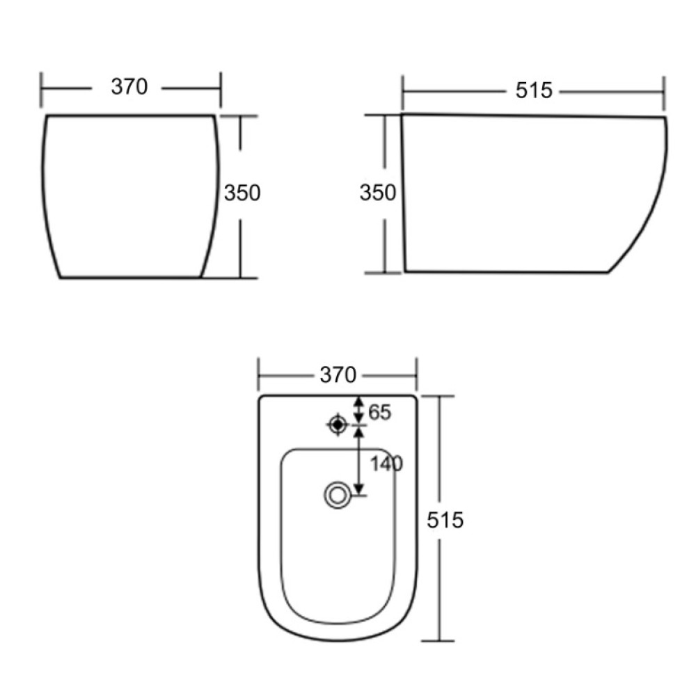 Біде підвісне Qtap Robin Anthracite QT13551381GAN