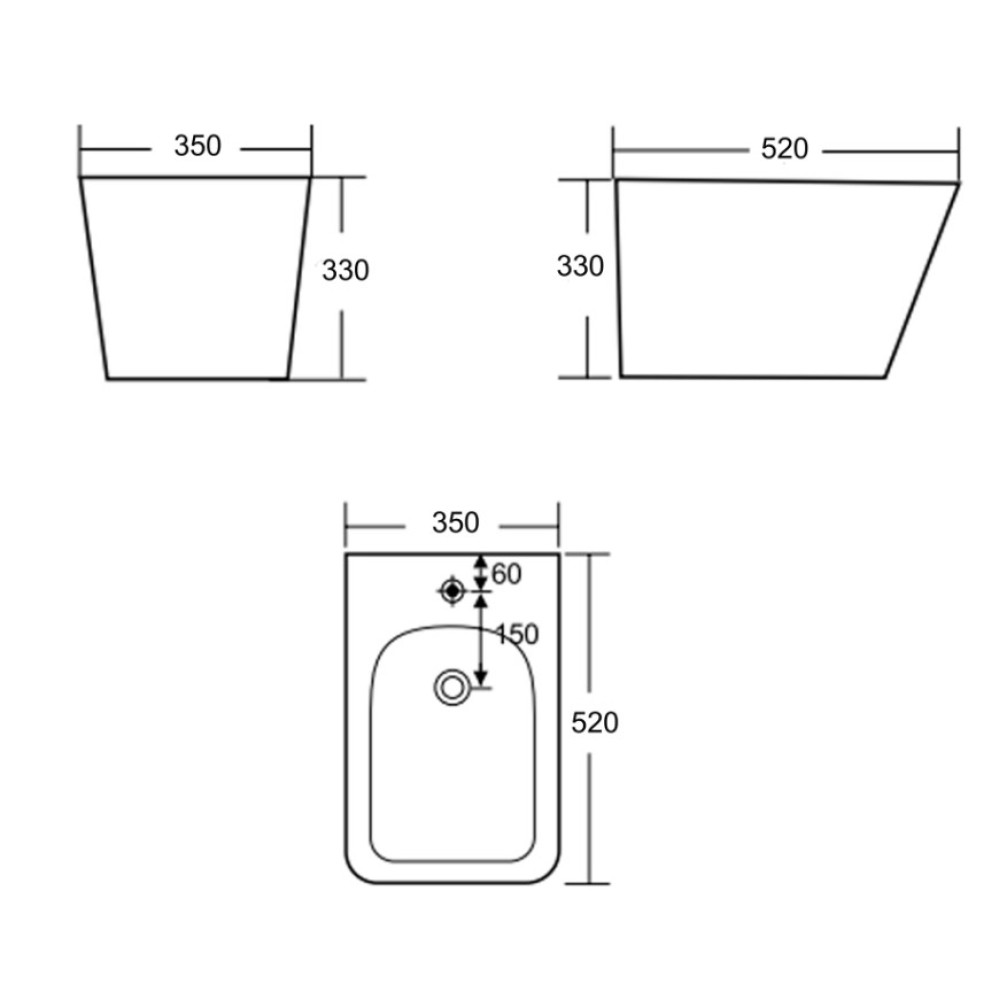 Биде подвесное Qtap Tern Anthracite QT17551303GAN