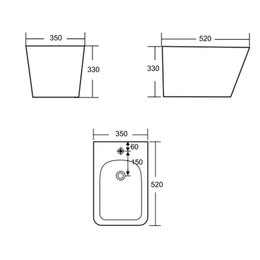 Біде підвісне Qtap Tern Stone grey QT17551303GSG