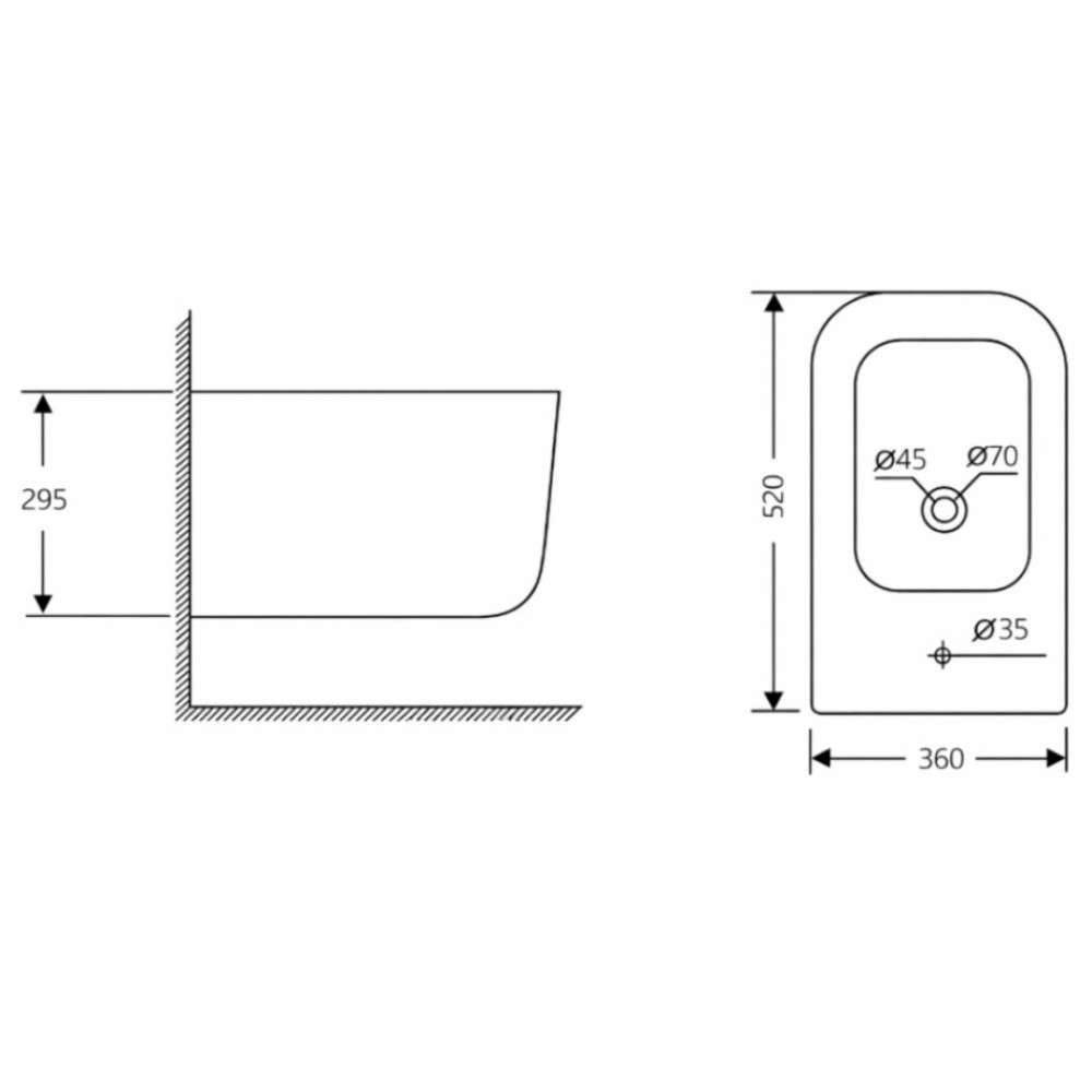 Біде підвісне Qtap Gemini White QTTAU28W49121