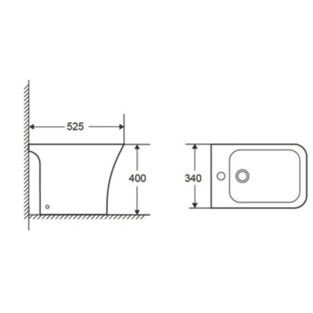 Біде підлогове Qtap Presto Quadro White QTPRE29W49124