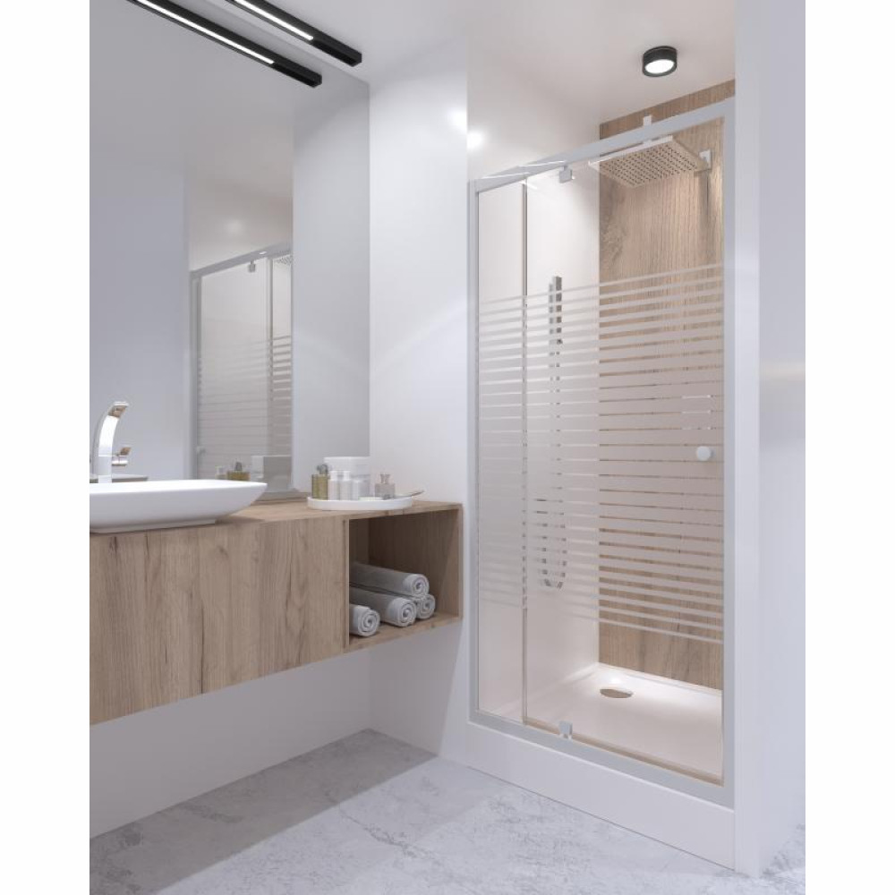 Душові двері QTAP Pisces WHI208-9.CP5 з піддоном Unisquare 308815