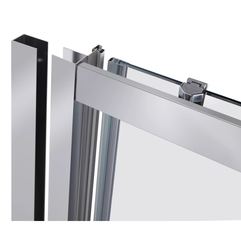 Душевые двери в нишу Qtap Taurus CRM209-1.C6 90-100x200 см, стекло Clear 6 мм, покрытие CalcLess (TAUCRM2091C6)