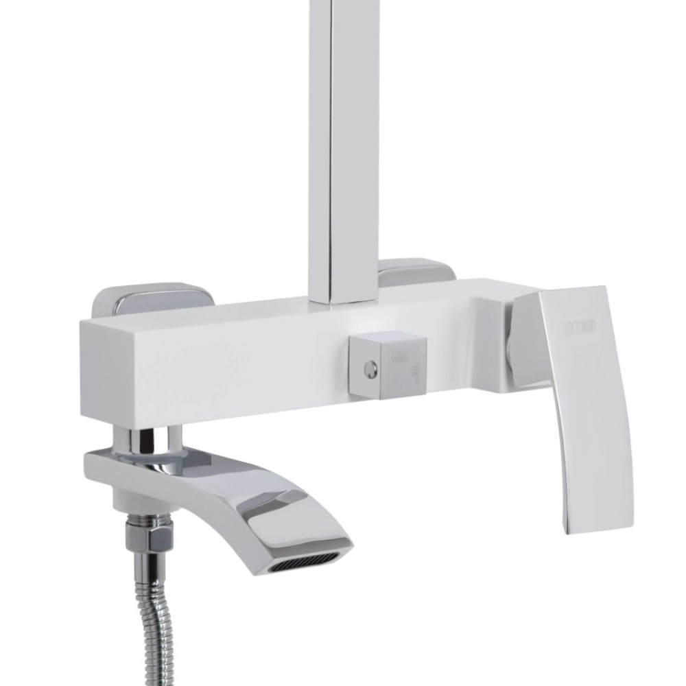 Душевая система универсальная Qtap Swan Cascada Chrome/White с изливом QTSWA111CRW45570