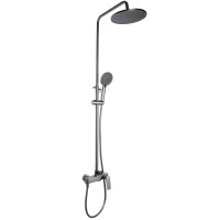 Душевая система универсальная Qtap Vlasta New Gunmetal Black PVD с изливом QTVLA111GMB45651