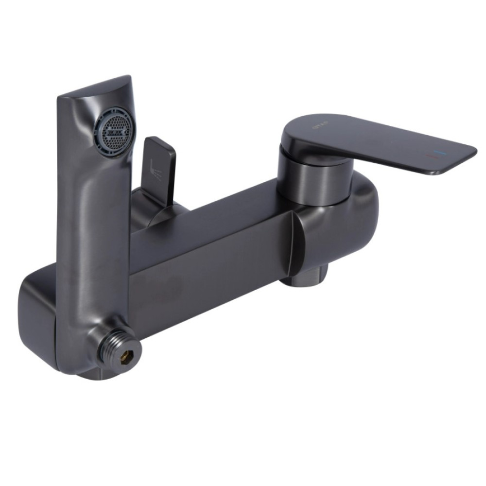 Душевая система универсальная Qtap Vlasta New Gunmetal Black PVD с изливом QTVLA111GMB45651