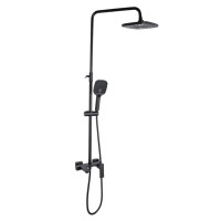 Душевая система универсальная Qtap Gemini Black Matt с изливом QTGEM111BLM45686