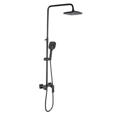 Душевая система универсальная Qtap Gemini Black Matt с изливом QTGEM111BLM45686