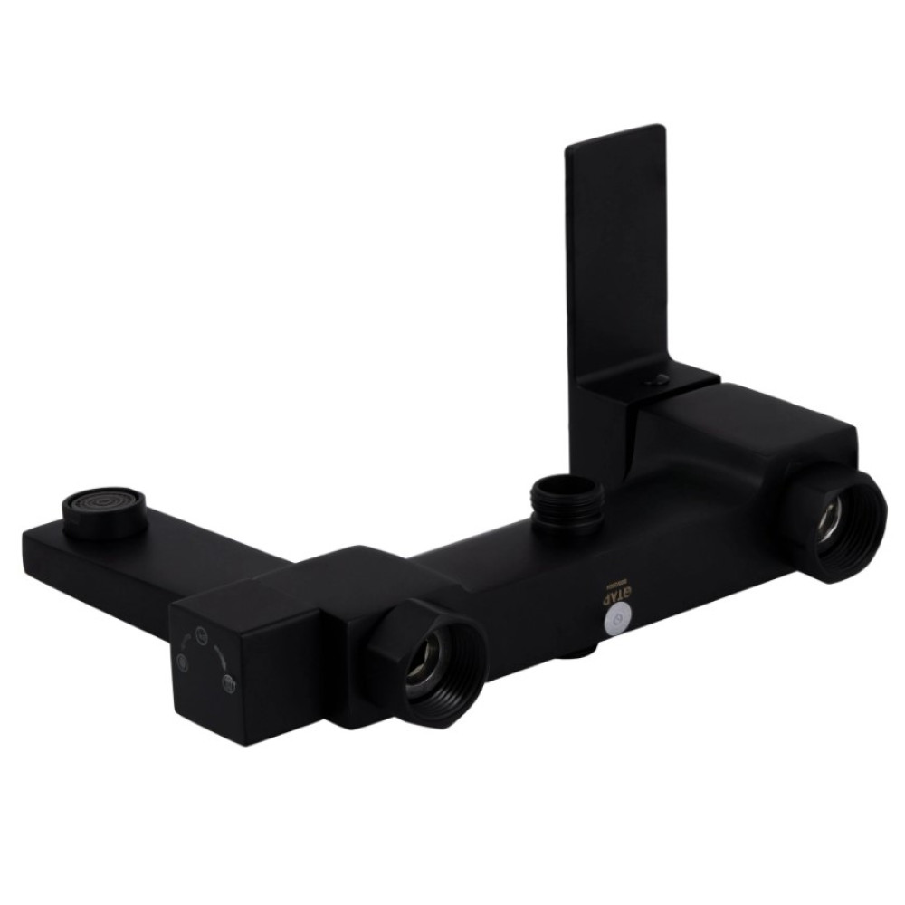 Душевая система универсальная Qtap Gemini Black Matt с изливом QTGEM111BLM45686