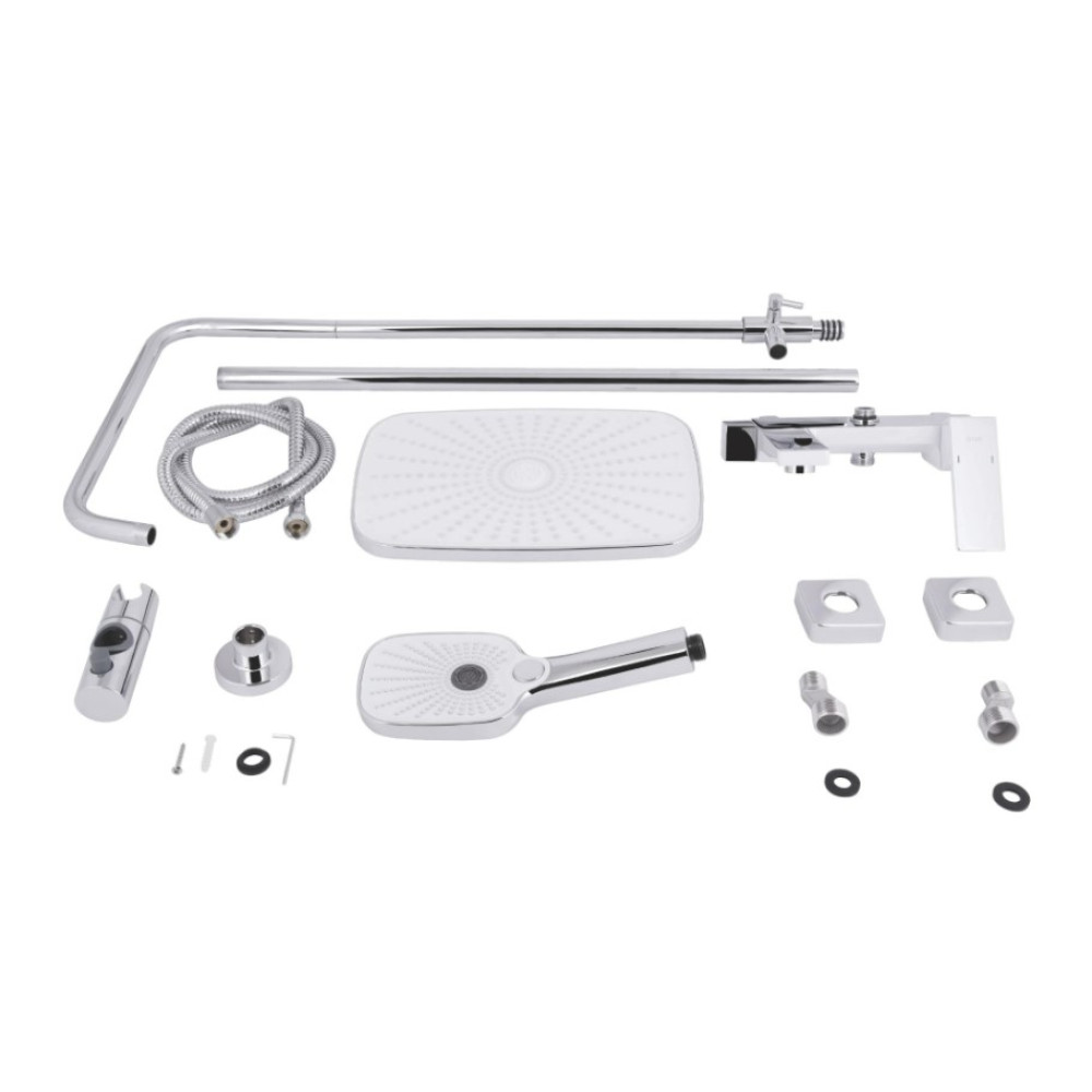 Душова система універсальна Qtap Gemini Chrome/White з виливом QTGEM111CRW45687