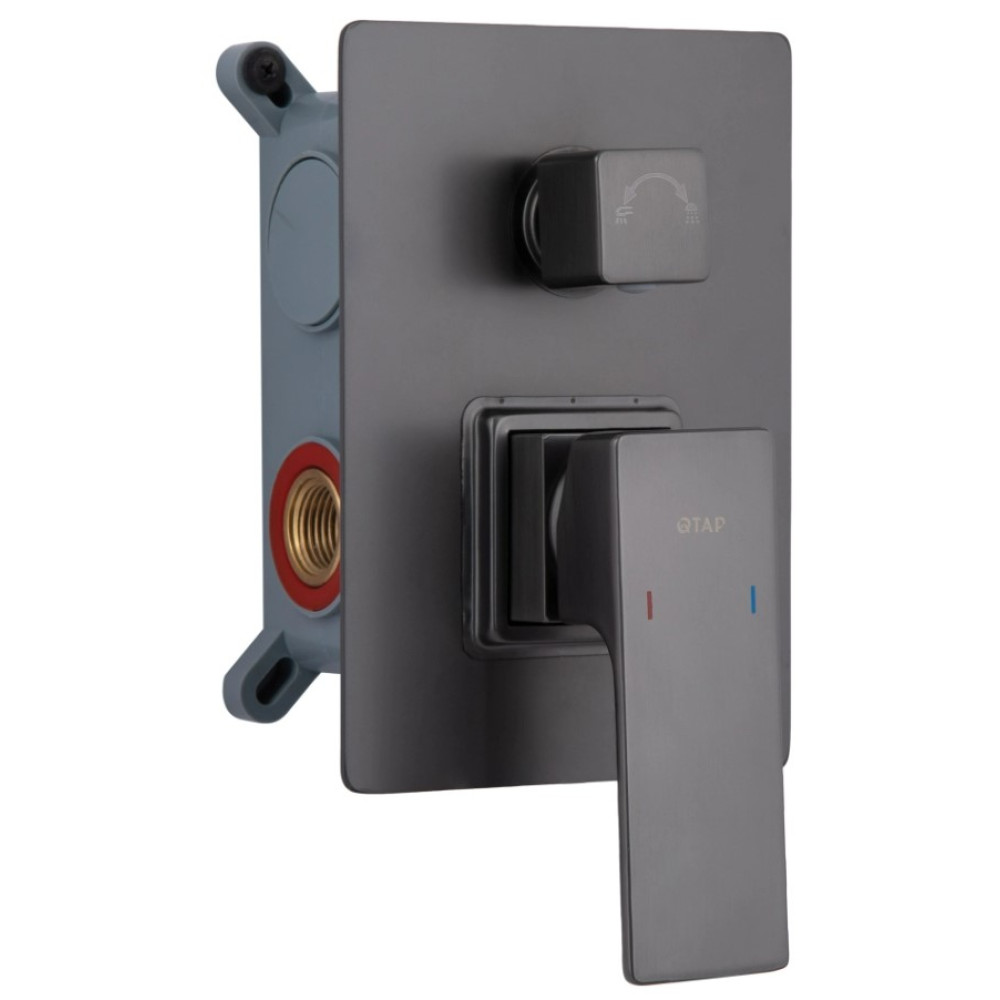 Душевая система для душа Qtap Gemini Gunmetal Black PVD скрытого монтажа QTGEM113GMB45698