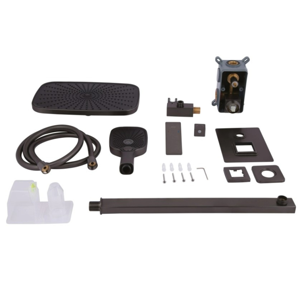 Душевая система для душа Qtap Gemini Gunmetal Black PVD скрытого монтажа QTGEM113GMB45698