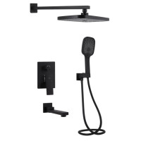 Душова система універсальна Qtap Gemini Black Matt прихованого монтажу QTGEM114BLM45703