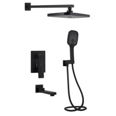 Душевая система универсальная Qtap Gemini Black Matt скрытого монтажа QTGEM114BLM45703