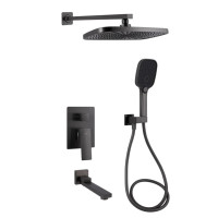 Душова система універсальна Qtap Gemini Gunmetal Black PVD прихованого монтажу QTGEM114GMB45704