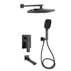 Душевая система универсальная Qtap Gemini Gunmetal Black PVD скрытого монтажа QTGEM114GMB45704